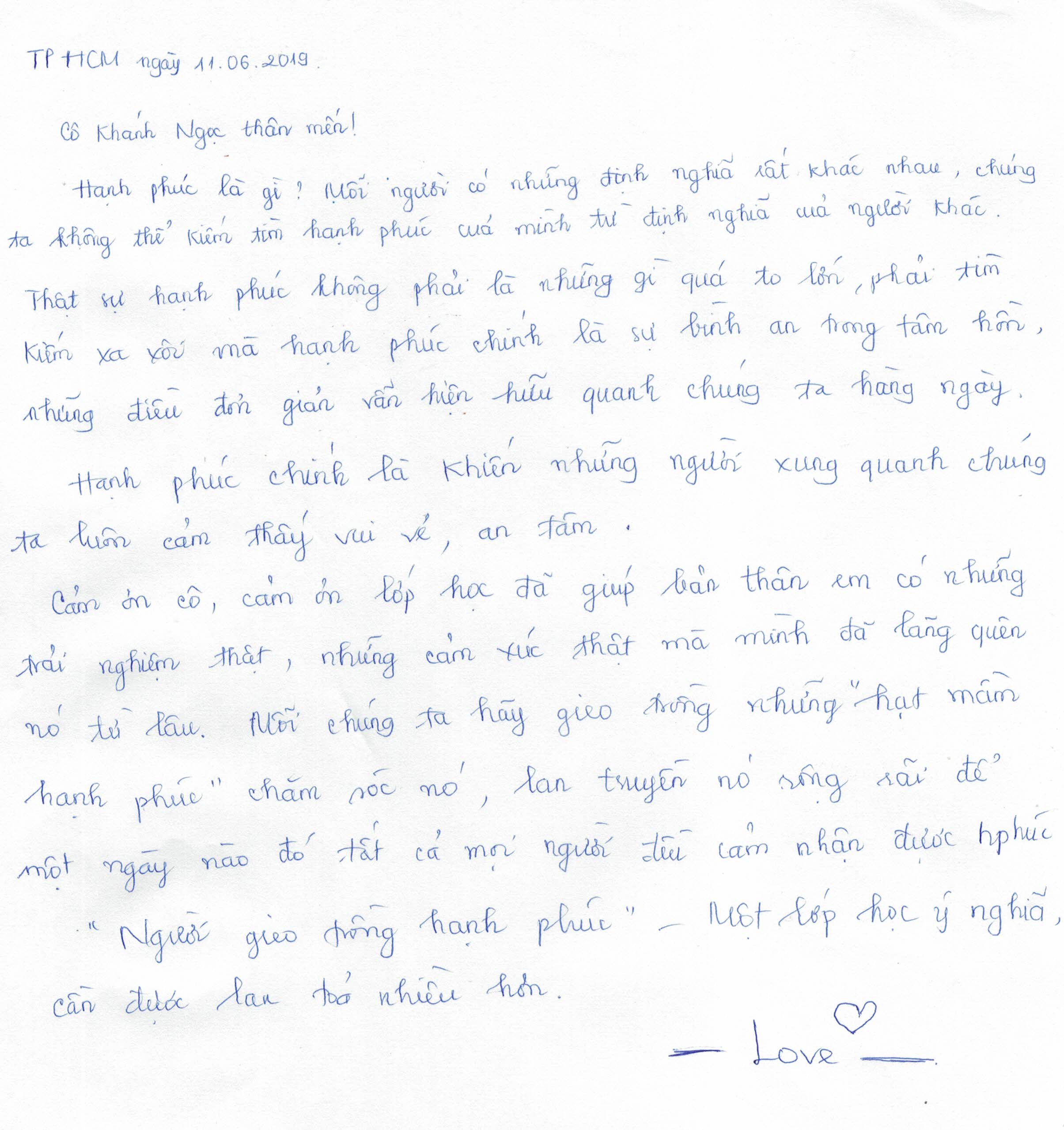 Thư – Hạnh phúc là gì