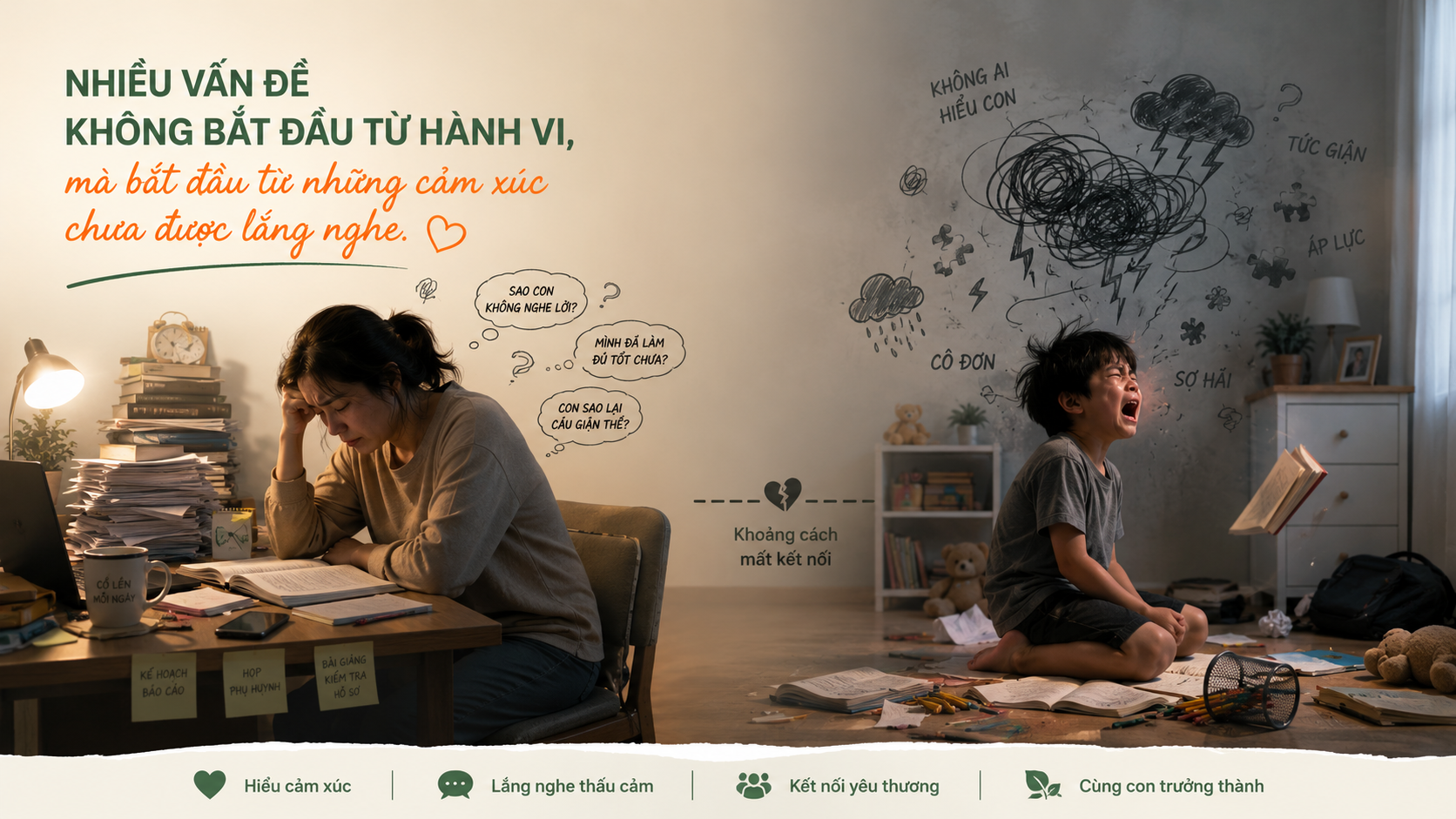 Nhiều vấn đề không bắt đầu từ hành vi, mà bắt đầu từ những cảm xúc chưa được lắng nghe