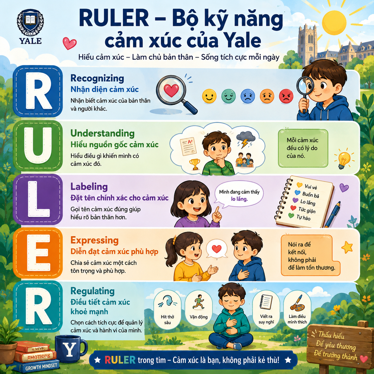 Mô hình RULER của Yale – Bộ kỹ năng cảm xúc 5 bước